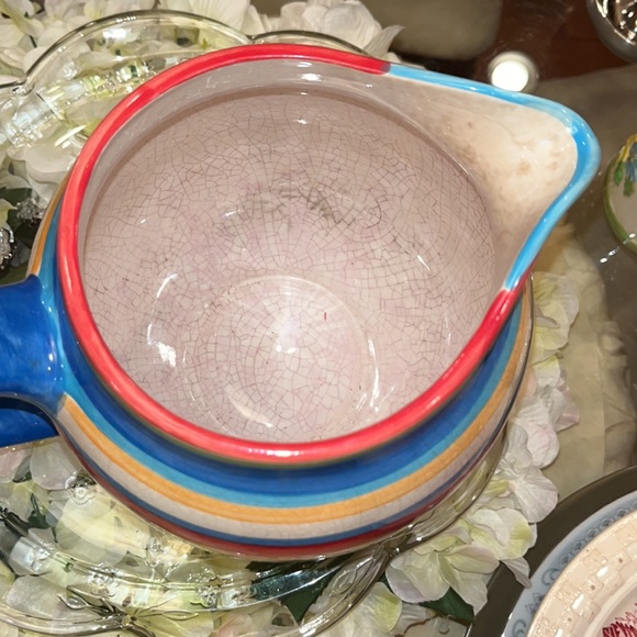Beautiful Multi Color Porcelain Pitcher 7” 🌸 Great condition! - Picture 4 of 5